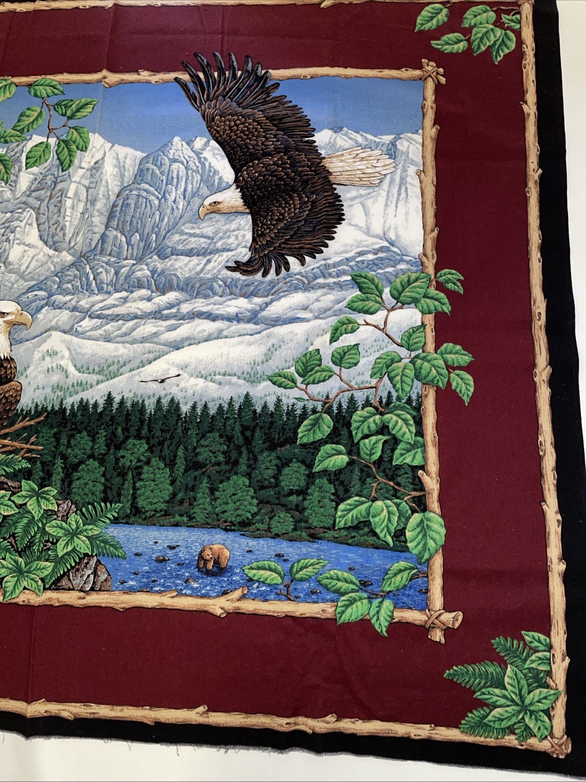 Flying Soaring Eagles Eagle Quilt Fabric Panel Springs Industries 42.5”x44”