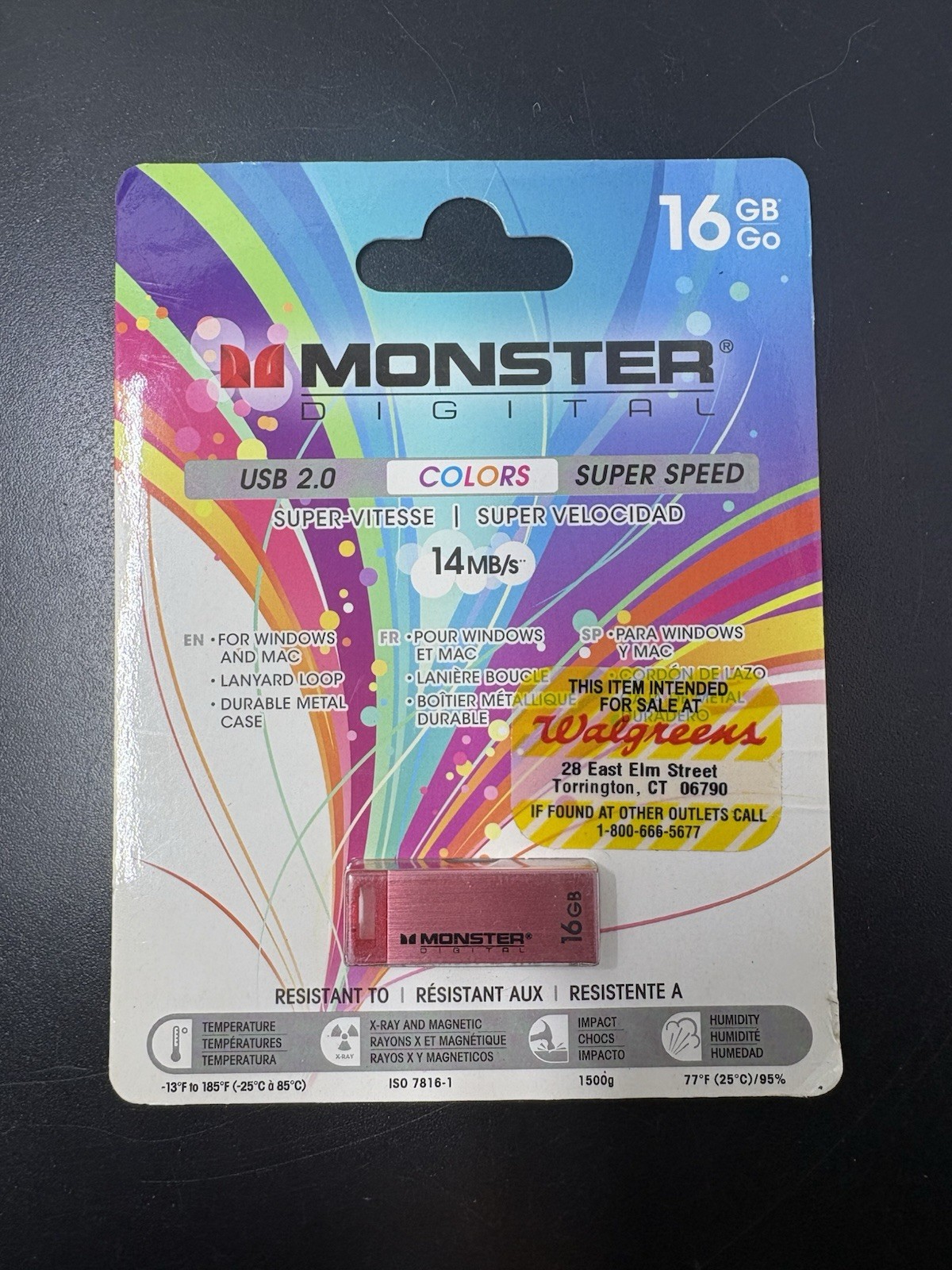Monster Digital USBCS-0016-R 16GB USB 2.0 (Red)