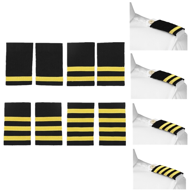 1 Pairs Professional Pilot Uniform Epaulets Pilot Epaulette Sliders