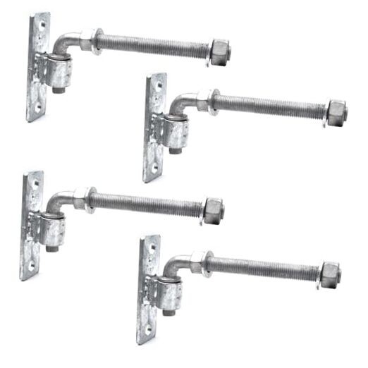 (4 Pack) 6'' J-Bolt Post Hinge, Heavy duty welded door hinge with 6 inch(4PACK)