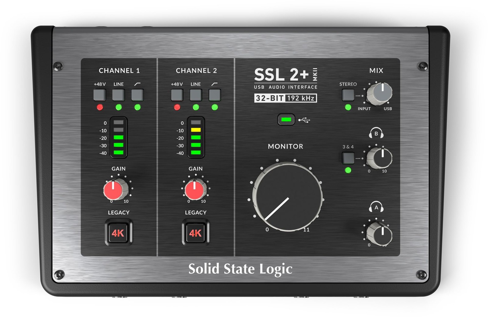 Solid State Logic SSL 2 Plus MKII USB Audio Interface with Dual Headphones