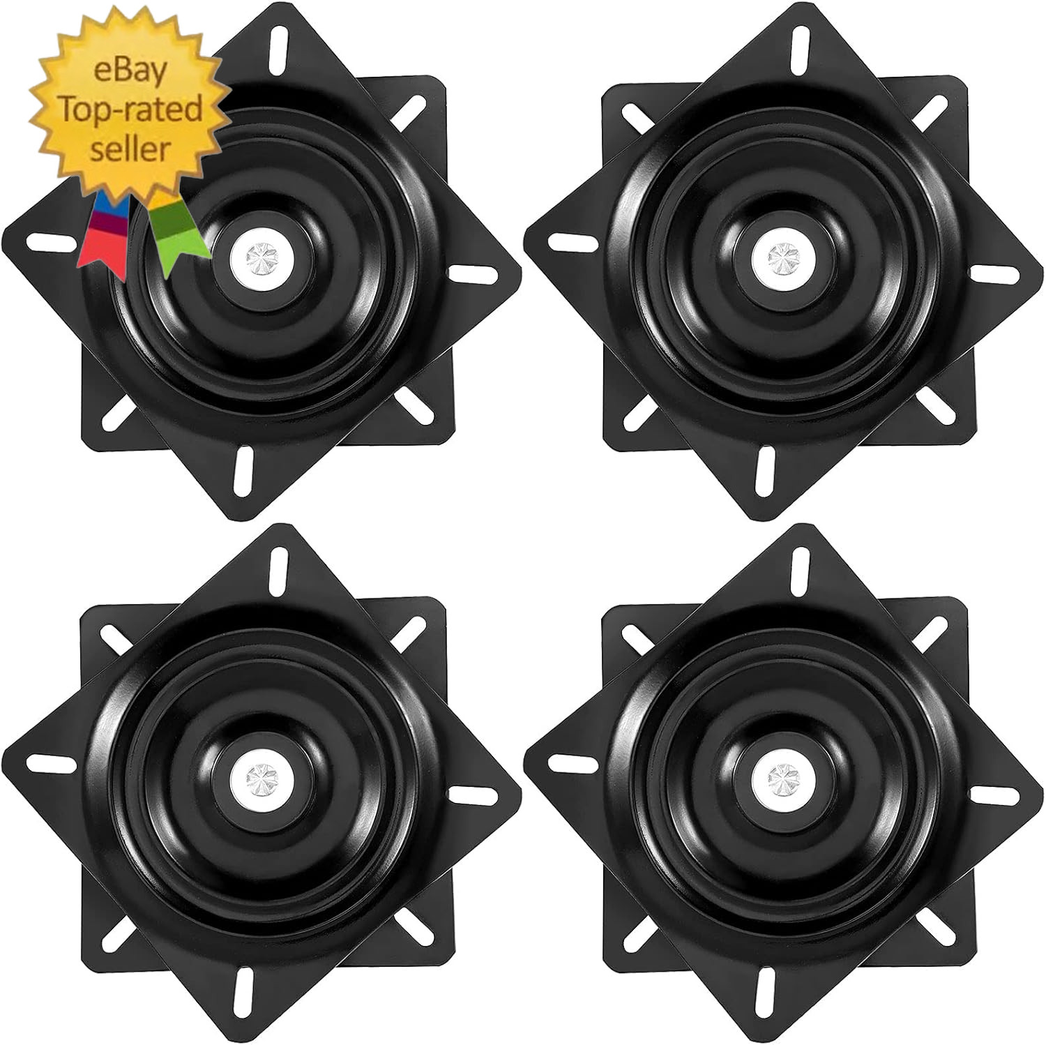 4 Pack 6.25 Inch Bar Stool Swivel Replacement, 360° Swivel Bar Stool Swivel Plat