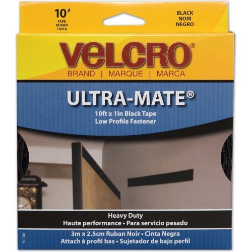 Velcro VEK91100 Ultra-mate Hook & Loop Fastener 1" x 10 ft Black
