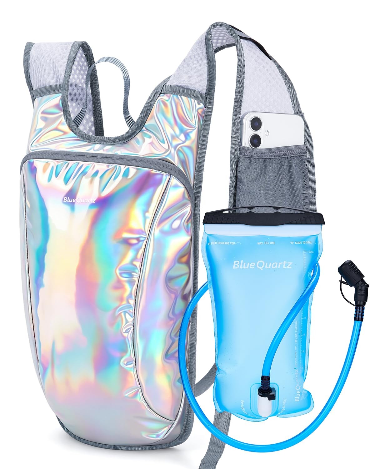 Rave Hydration Backpack, Reflective Hiking Pack with 2L Water Bladder & Phone...