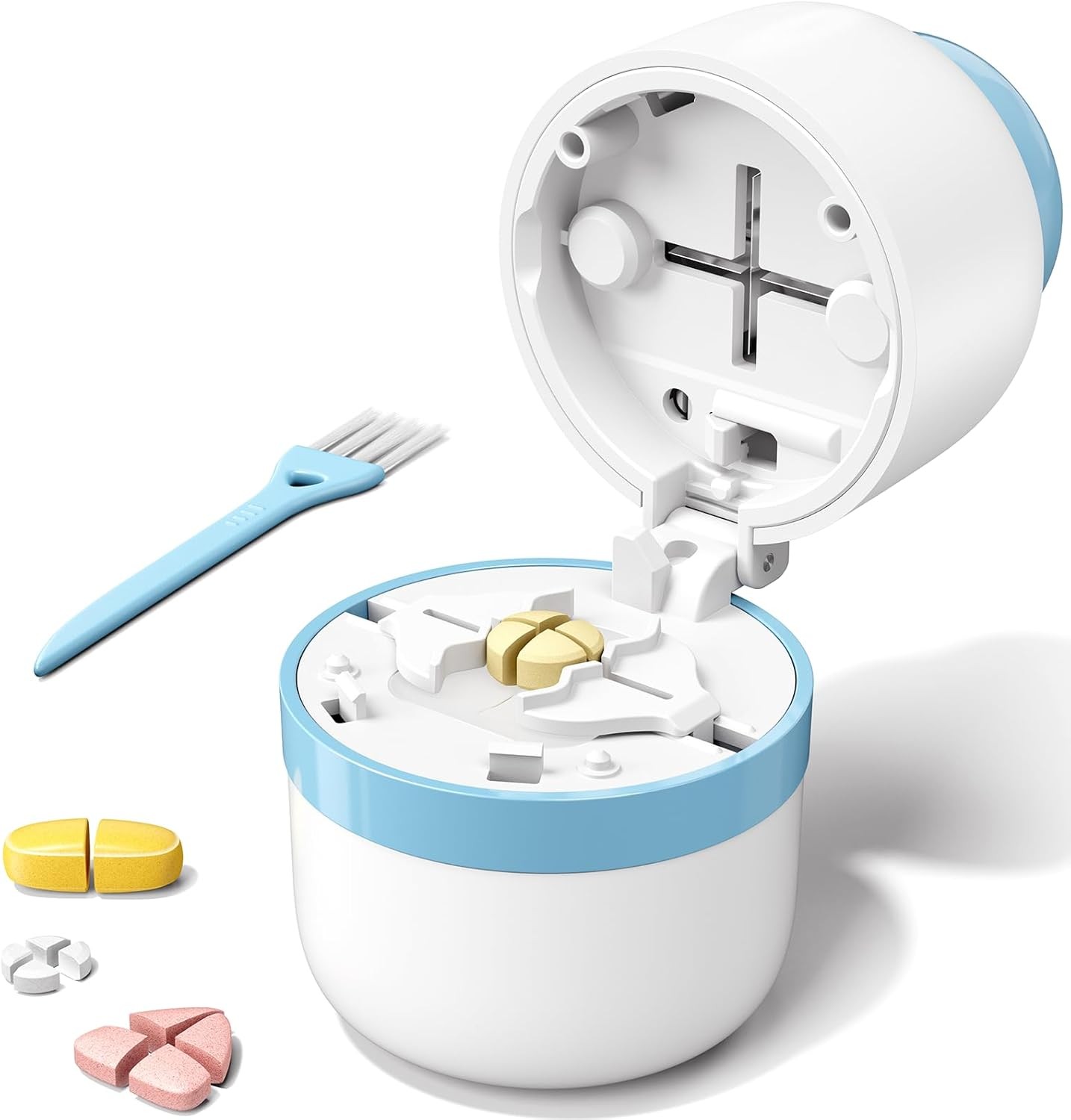 Daviky Pill Cutter Splitter for Small and Tiny Pills, Dual Safety Blades, Adjust