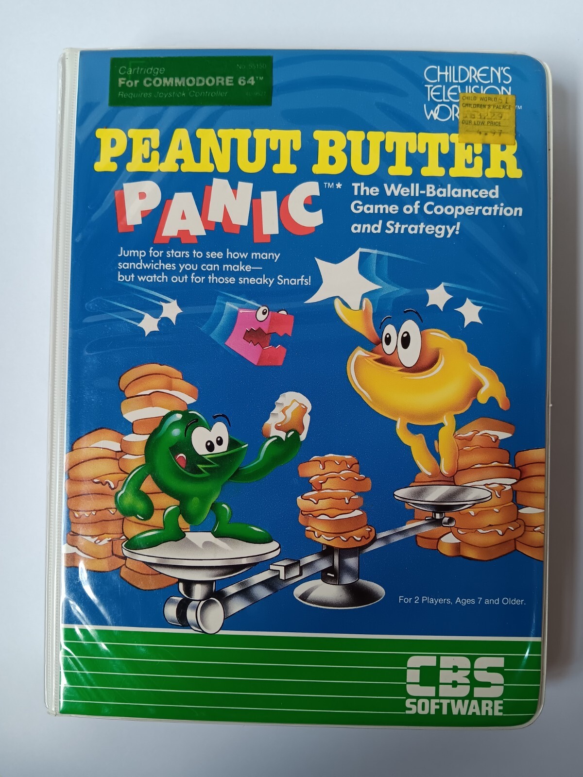 Commodore 64 Peanut Butter Panic Computer Game Cartridge Tested/Works