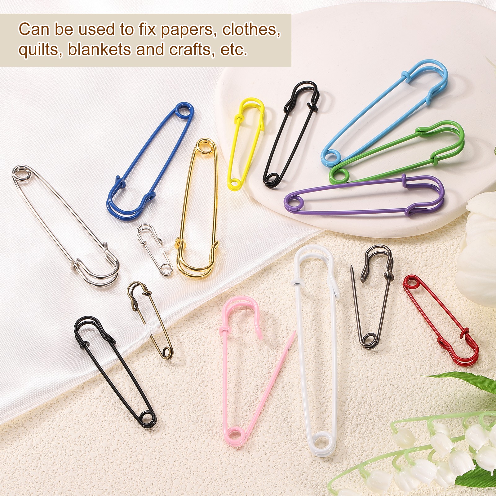 20pcs Safety Pins 27mm Electroplated Large Safety Pin for Clothes Gunmetal