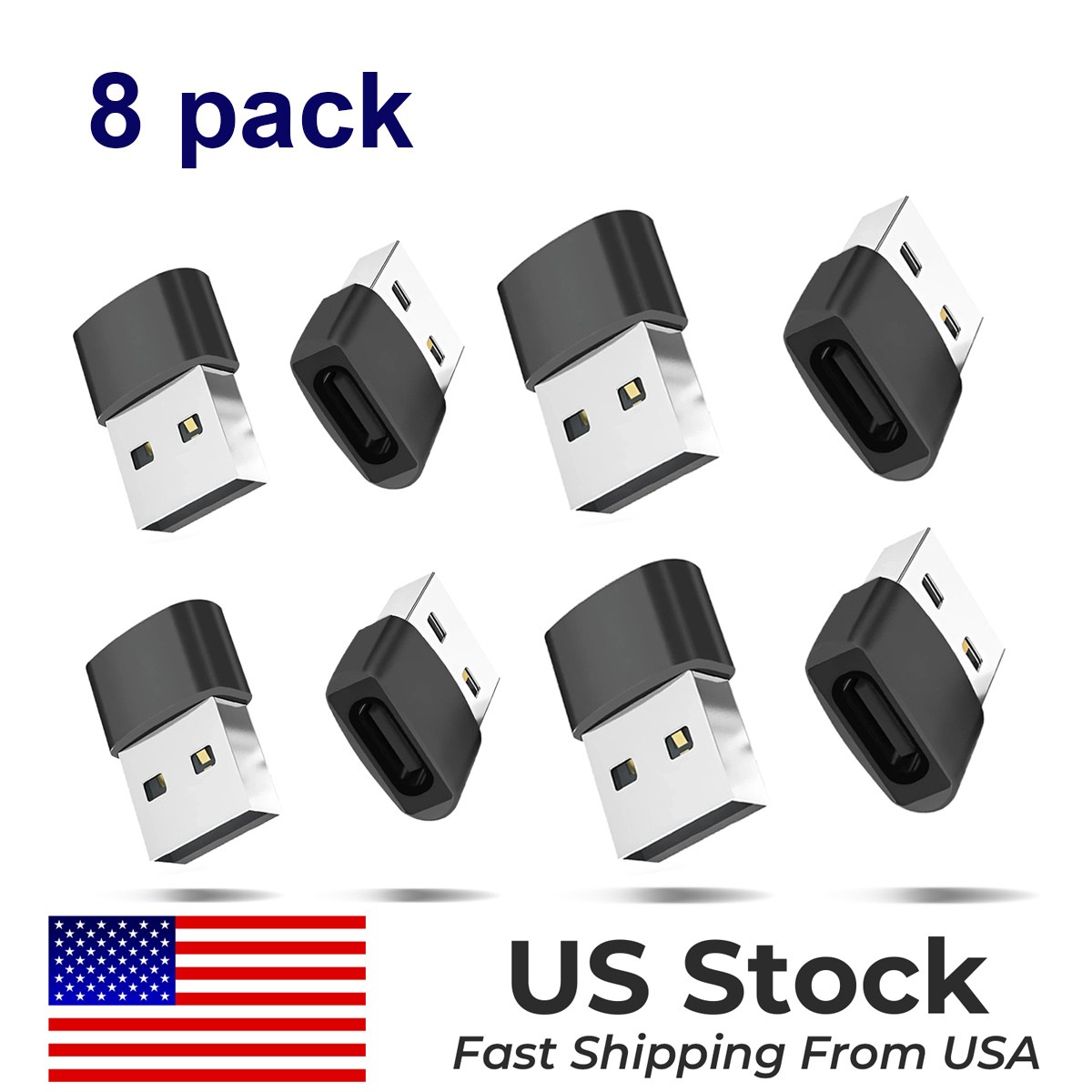 8 PACK USB C 3.1 Type C Female to USB 3.0 Type A Male Port Converter Adapter NEW