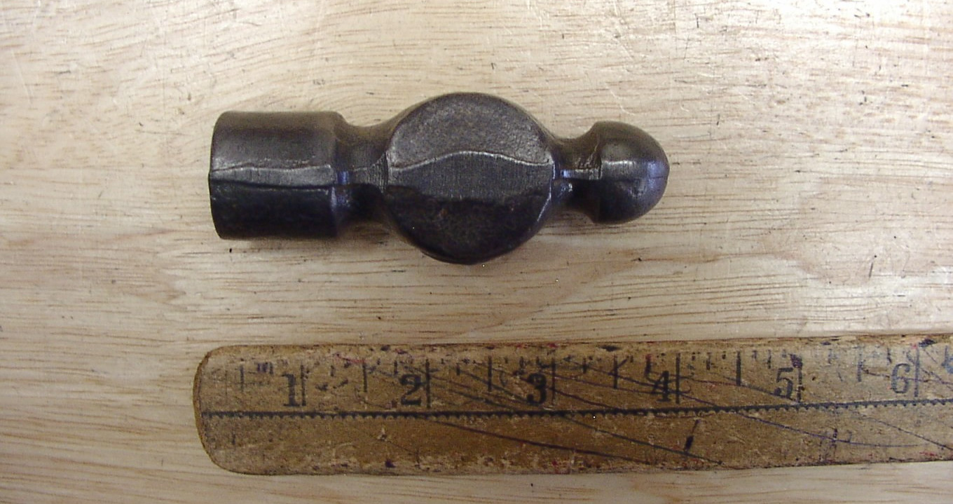 Vintage Unbranded Ball Peen Hammer Head,9.2oz.,3-1/2" Long,VGC,L@@K & READ