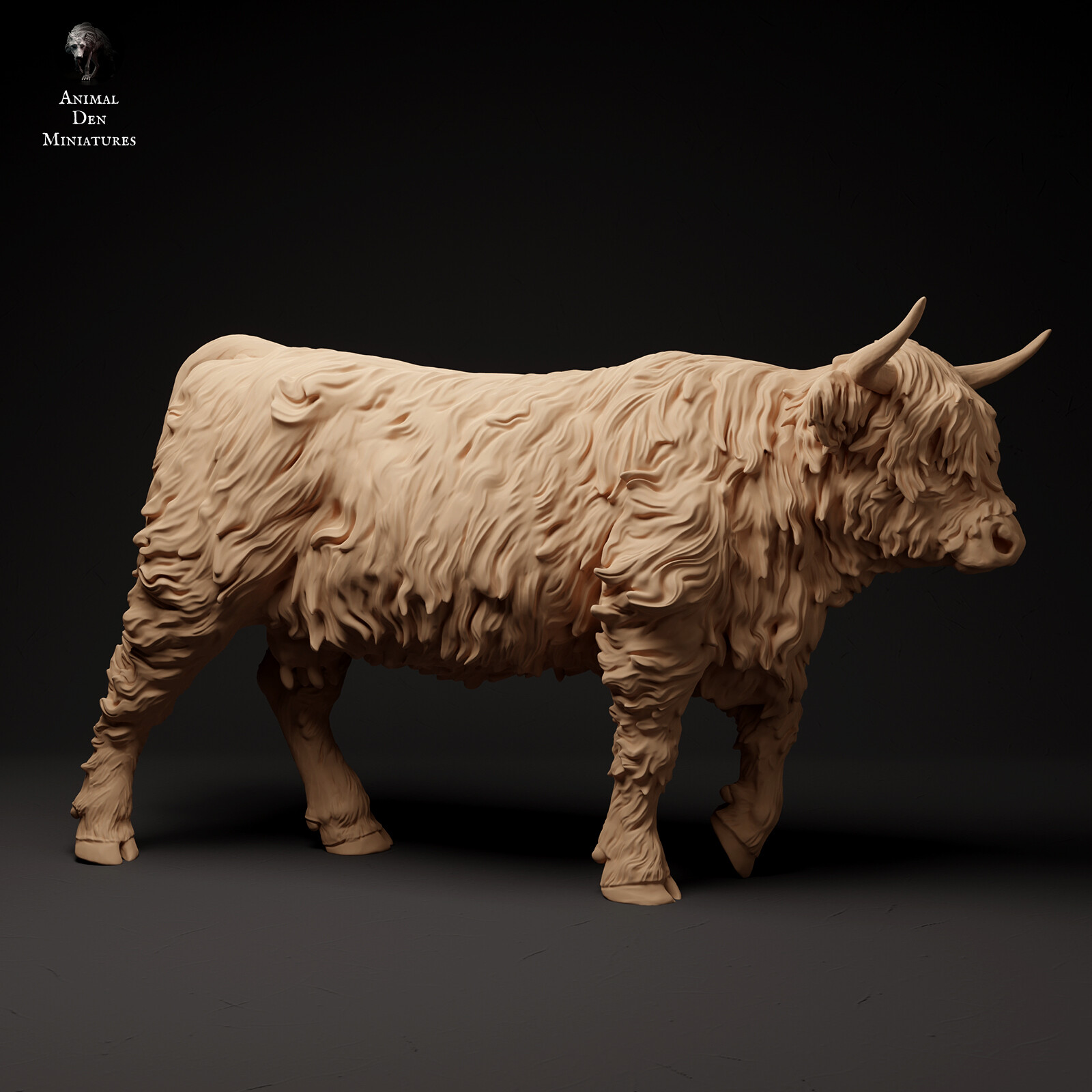 HO Scale Highland Cow Resin 3d printed Model Railroad Diorama Unpainted Animal