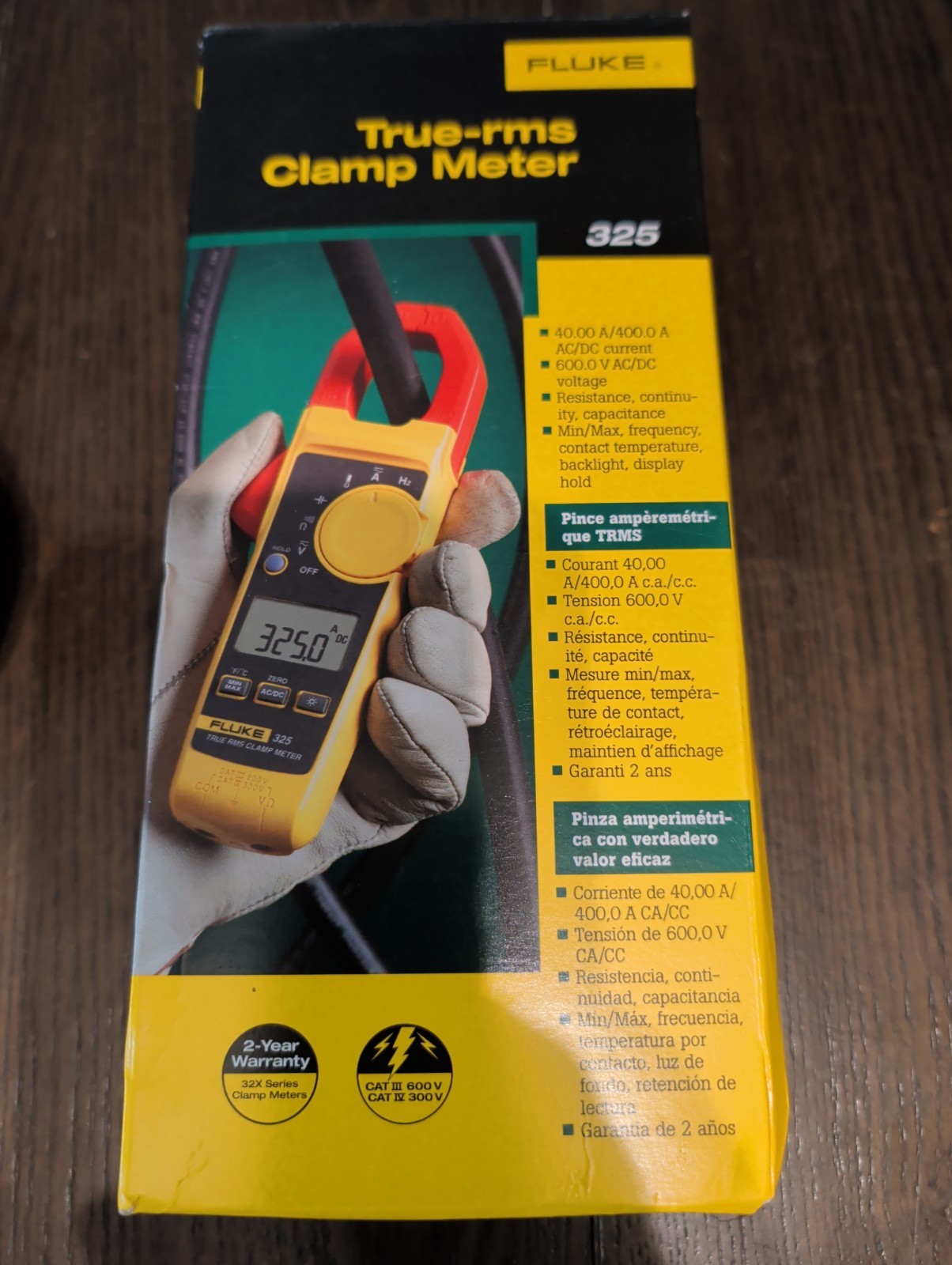 Fluke 325 True RMS DC AC Current and Voltage Tester Capacitance Clamp meter NEW#
