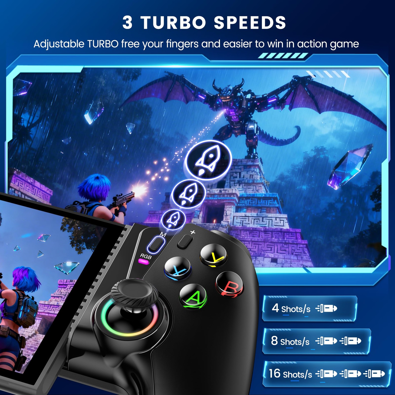 Mobile Gaming Controller for iPhone/Android/Switch 2/Switch/OLED/iPad Mini