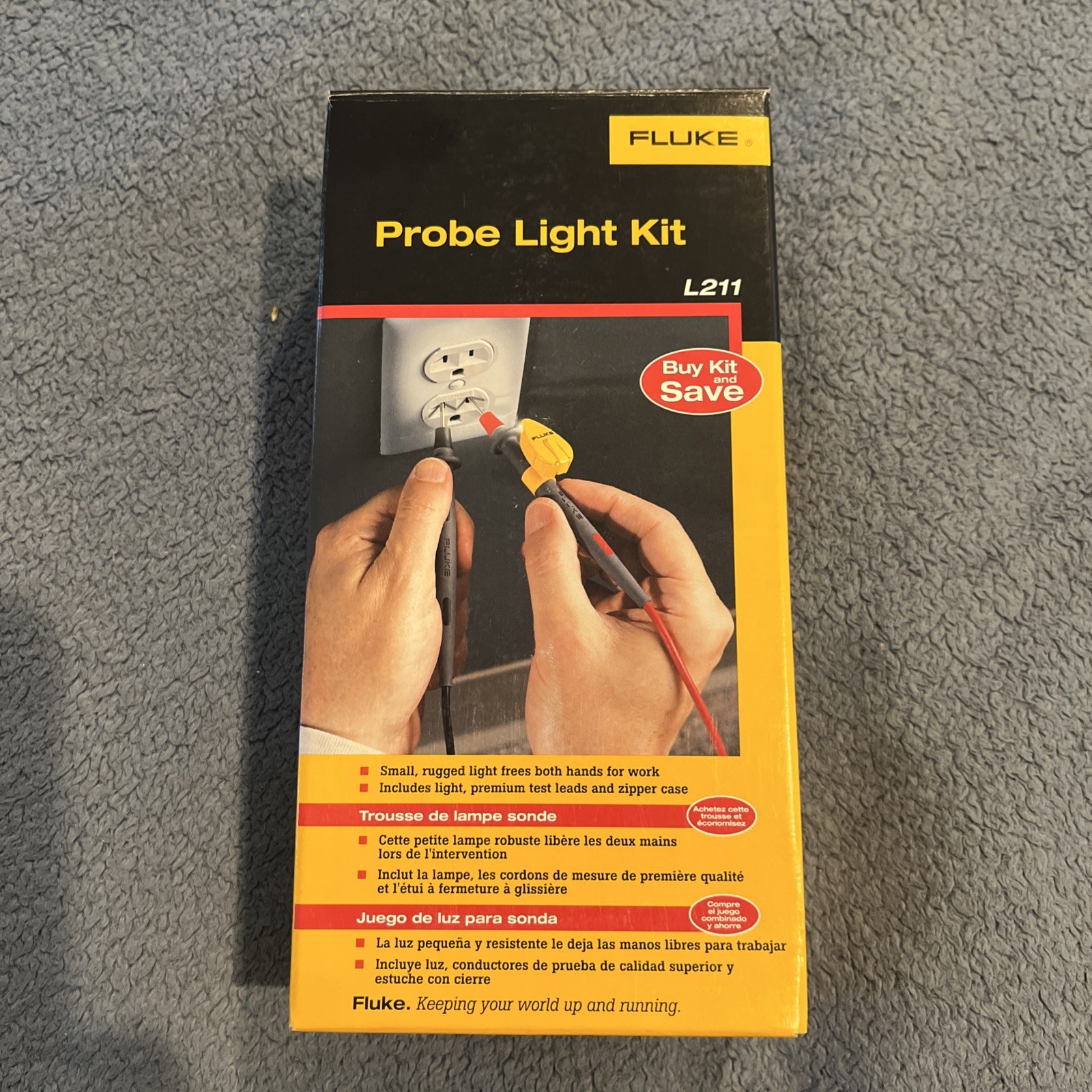 Fluke Fluke-L211 Testleadkit, 1000V, 10A, Plastic, 4Ft