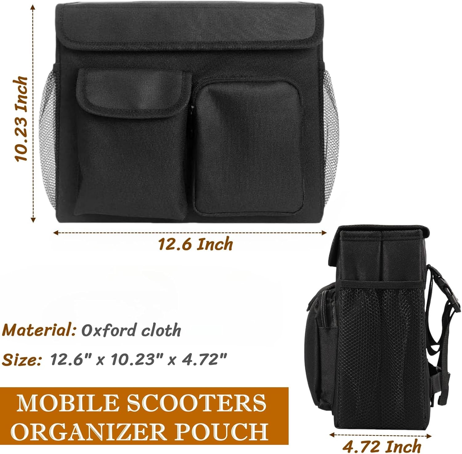 BLIRITEL Scooter Bag, Electric Mobility Basket Large, Black