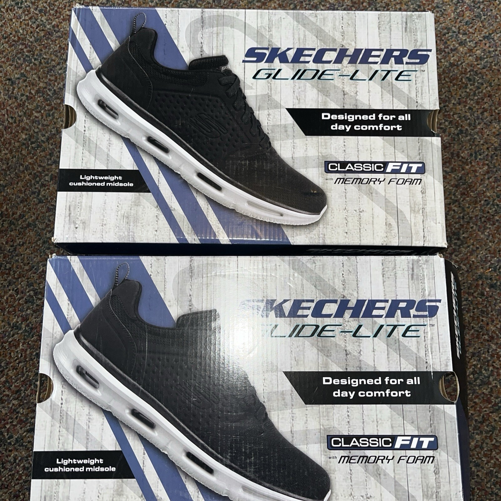 Skechers Men's Glide Lite Pacer Shoes - Navy 10.5,12 & BLACK 12,13 / 1754378