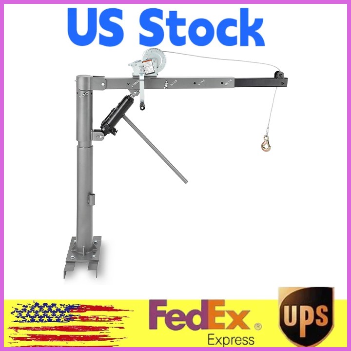 🚩1000lb Truck Hoist Crane,Heavy Duty Folding Truck-Mounted Crane Electric Winch