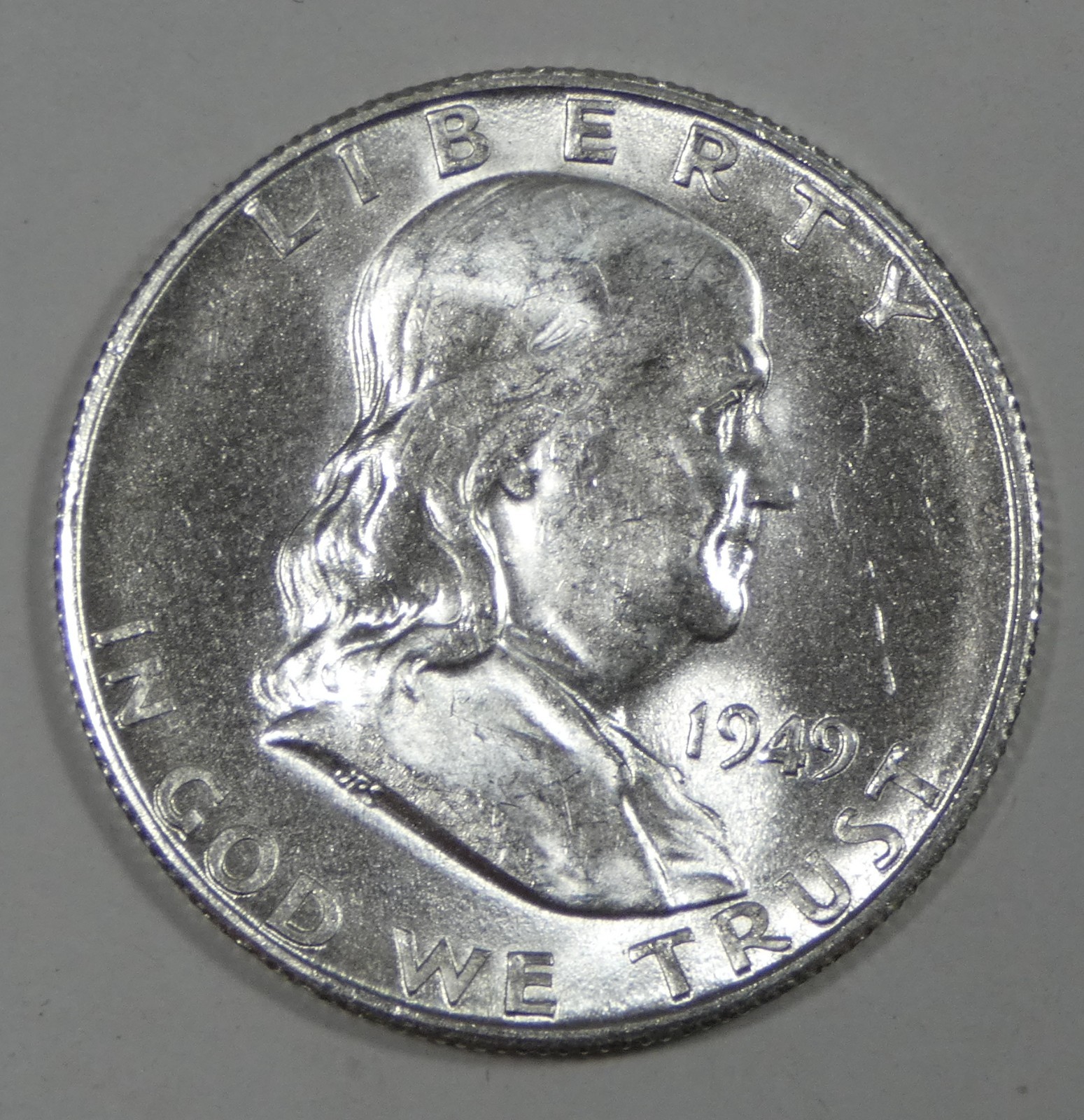 1949-S Franklin Half Dollar Nice BRILLIANT UNCIRCULATED Silver 50c