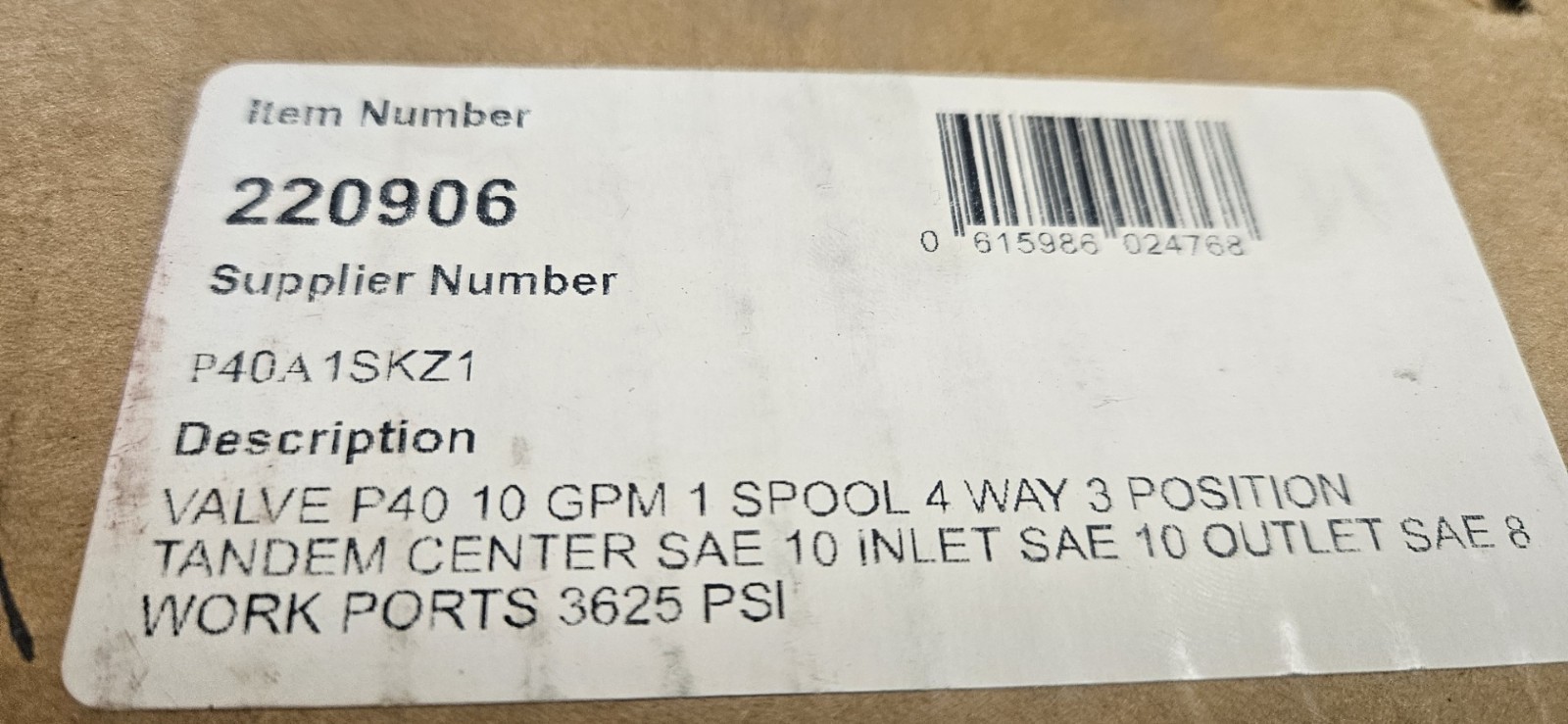 Chief Directional Control Valve, 10 GPM, 4 Way 3 Pos, 1 Spool, Tandem Center