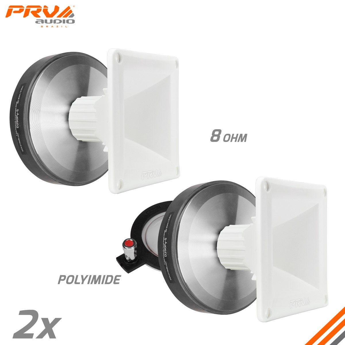 2x PRV Audio D290Py-S 1" Compression Driver + WG11-25 White Horns