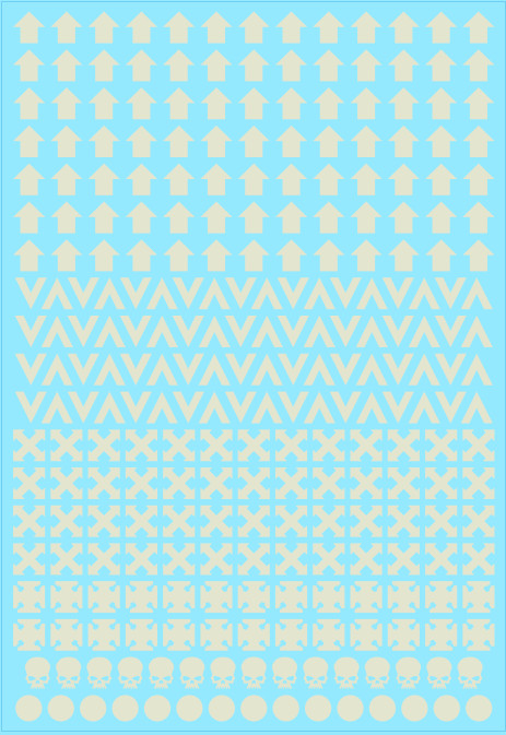 Ivory Battlefield Squad Role Markings Custom Transfer Sheet A6