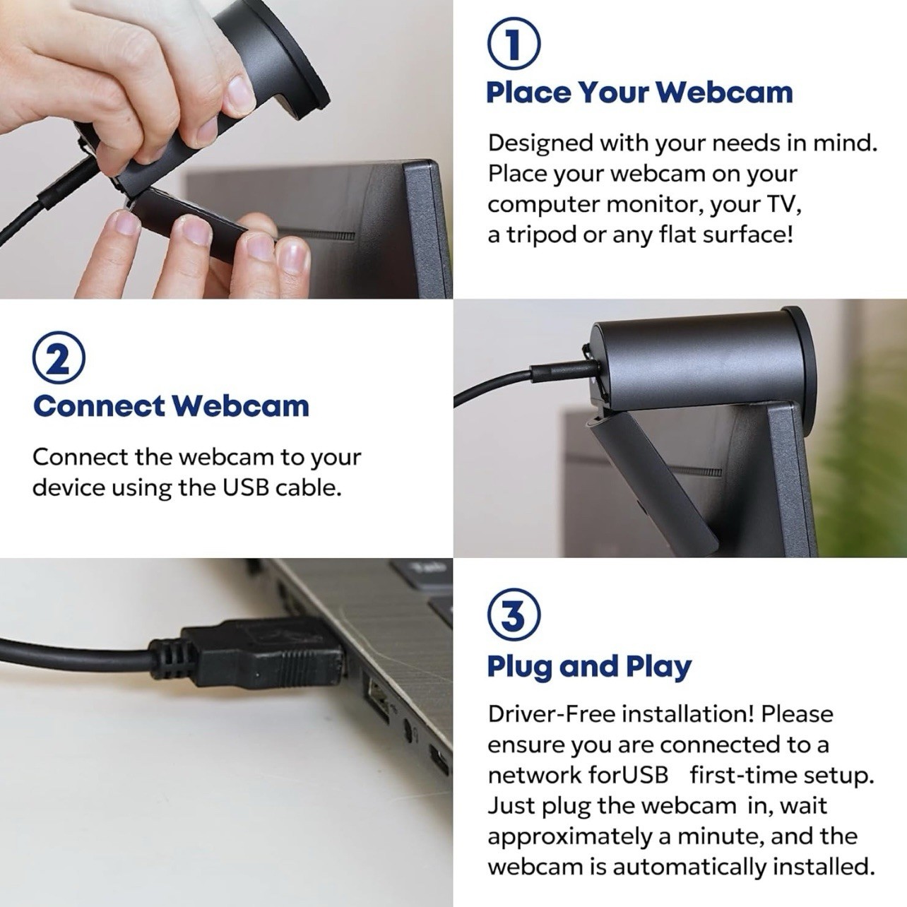 4K Webcam with 2 Noise Reduction Microphone, Auto Focus, UVC40