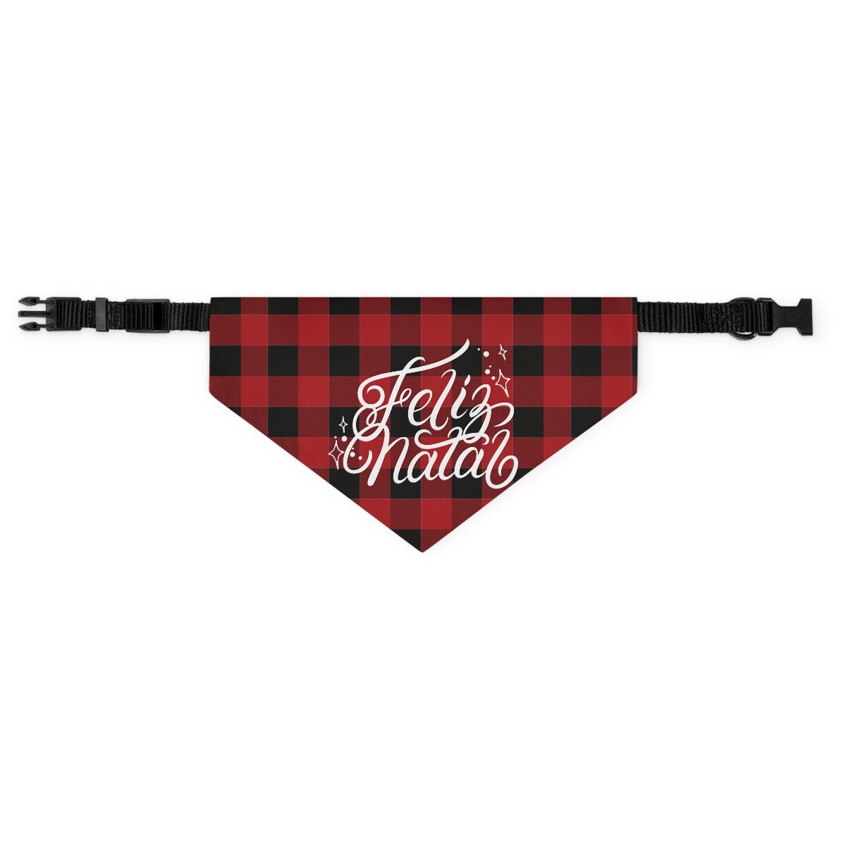 Feliz Natal Pet Bandana Collar | Pet Christmas Bandana |Pet Plaid Collar