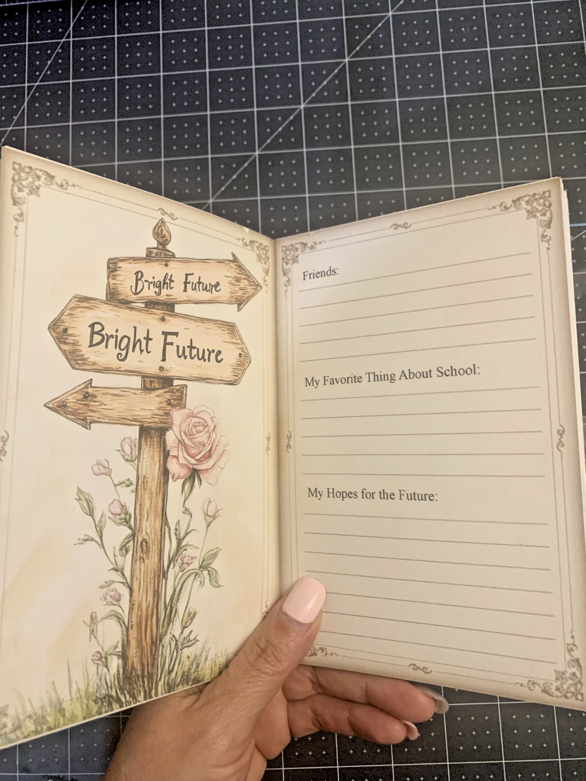 Handmade Graduation Journal Book | Shabby Chic Memory Book | Ephemera, Pockets.