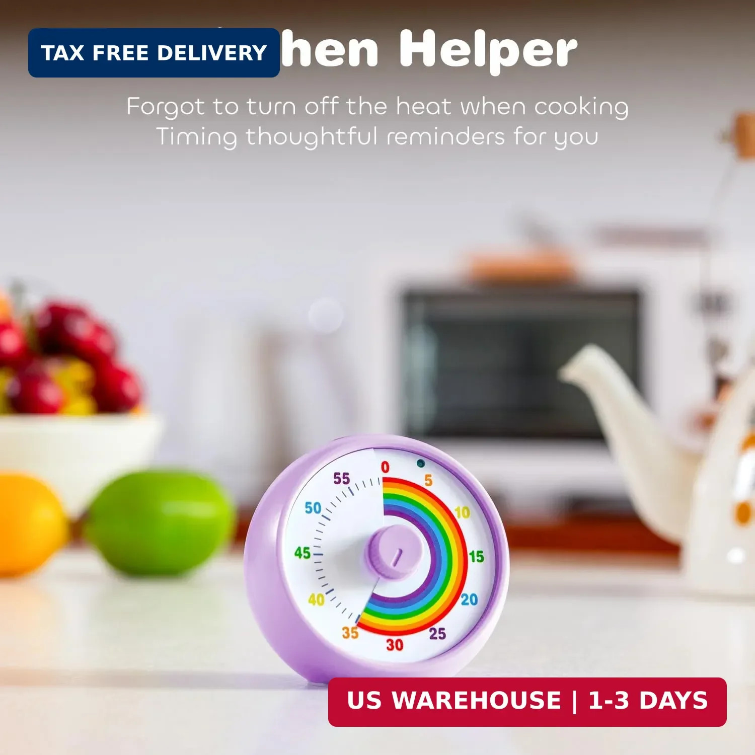 Visual Timer for Kids, 60-Minute Countdown for Classroom Office Kitchen, Desk Ti