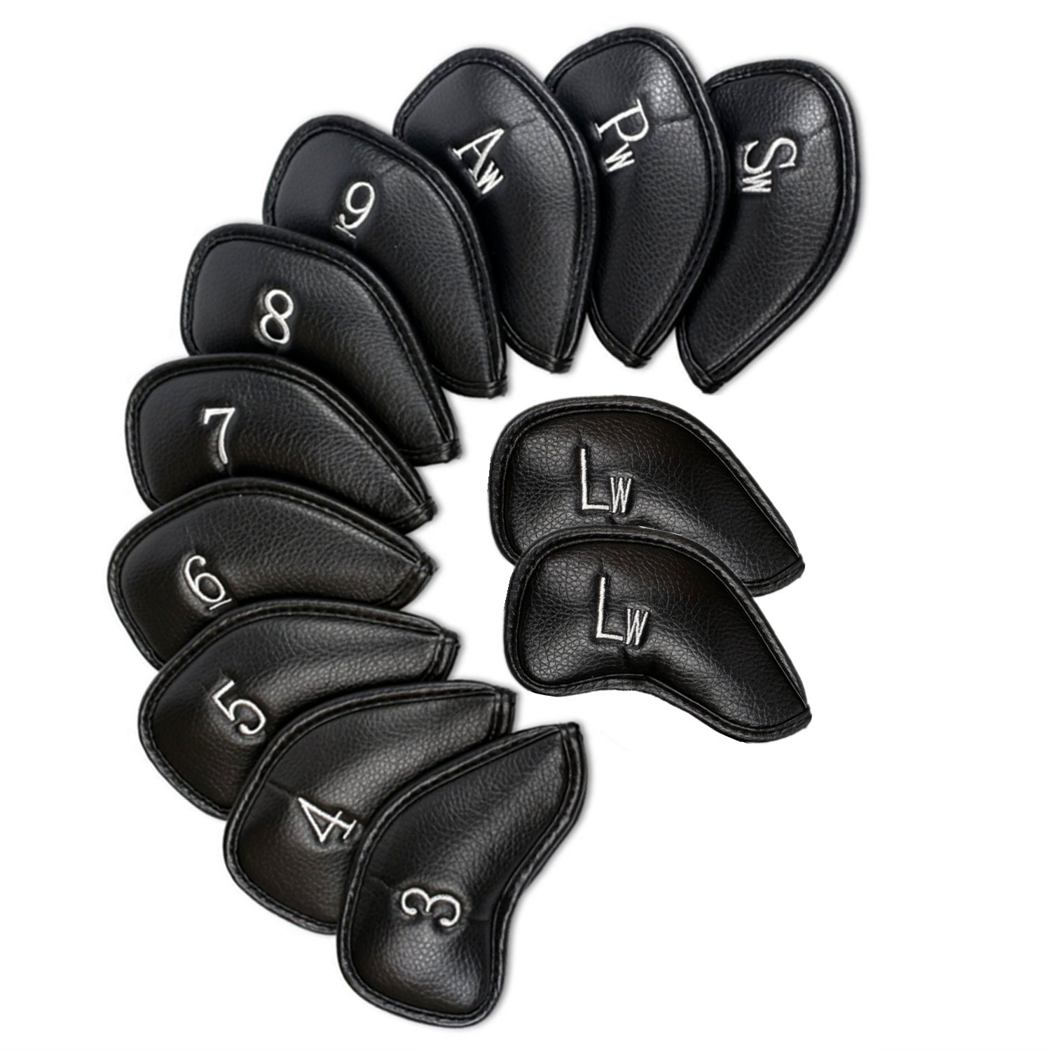 Head Covers Leather PU 12 Pcs Full Golf Club Complete Set Golf Iron Headcovers