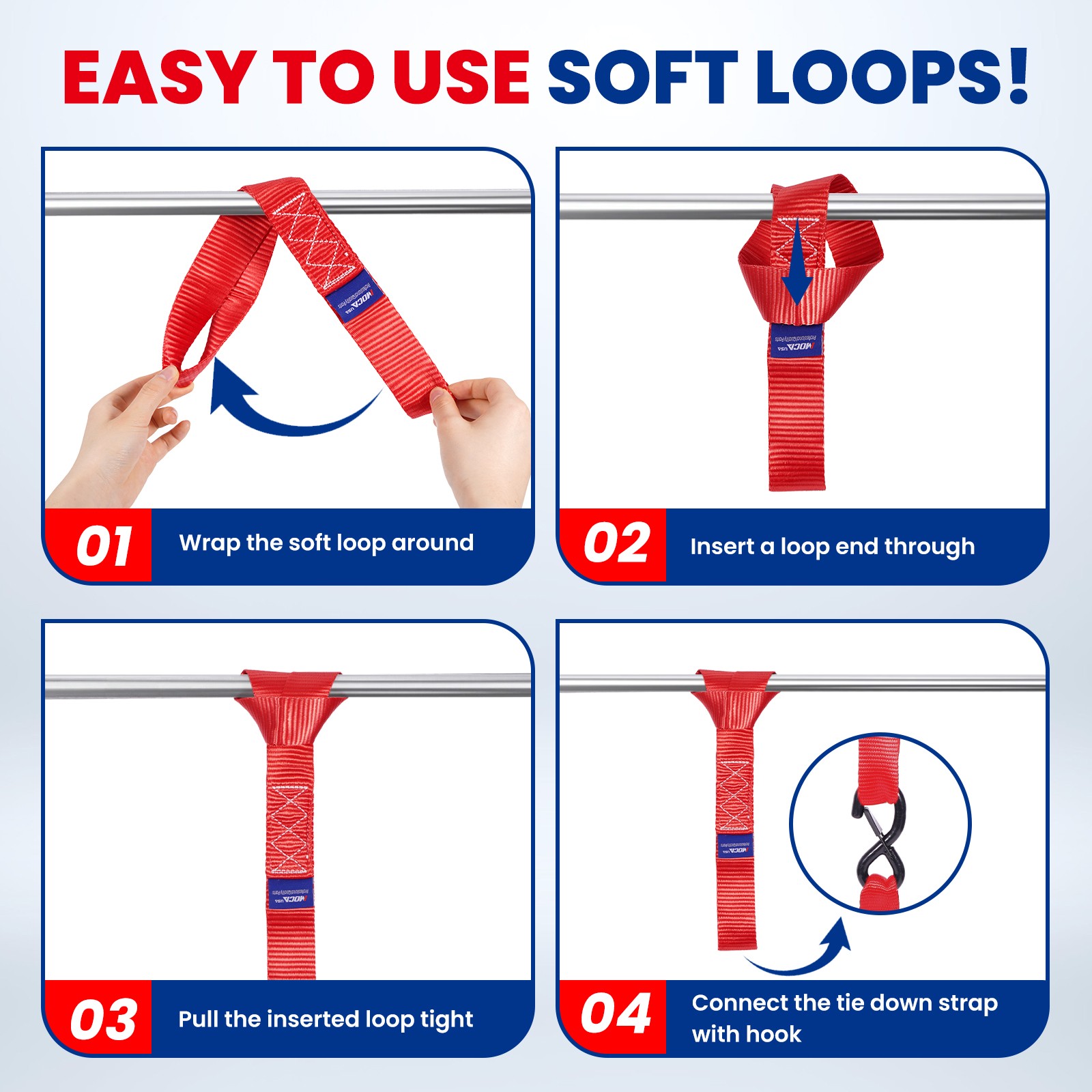 Heavy Duty Tie Down Kit - 10643 Lbs Breaking Strength Tie Down Straps 1.6" x 17'
