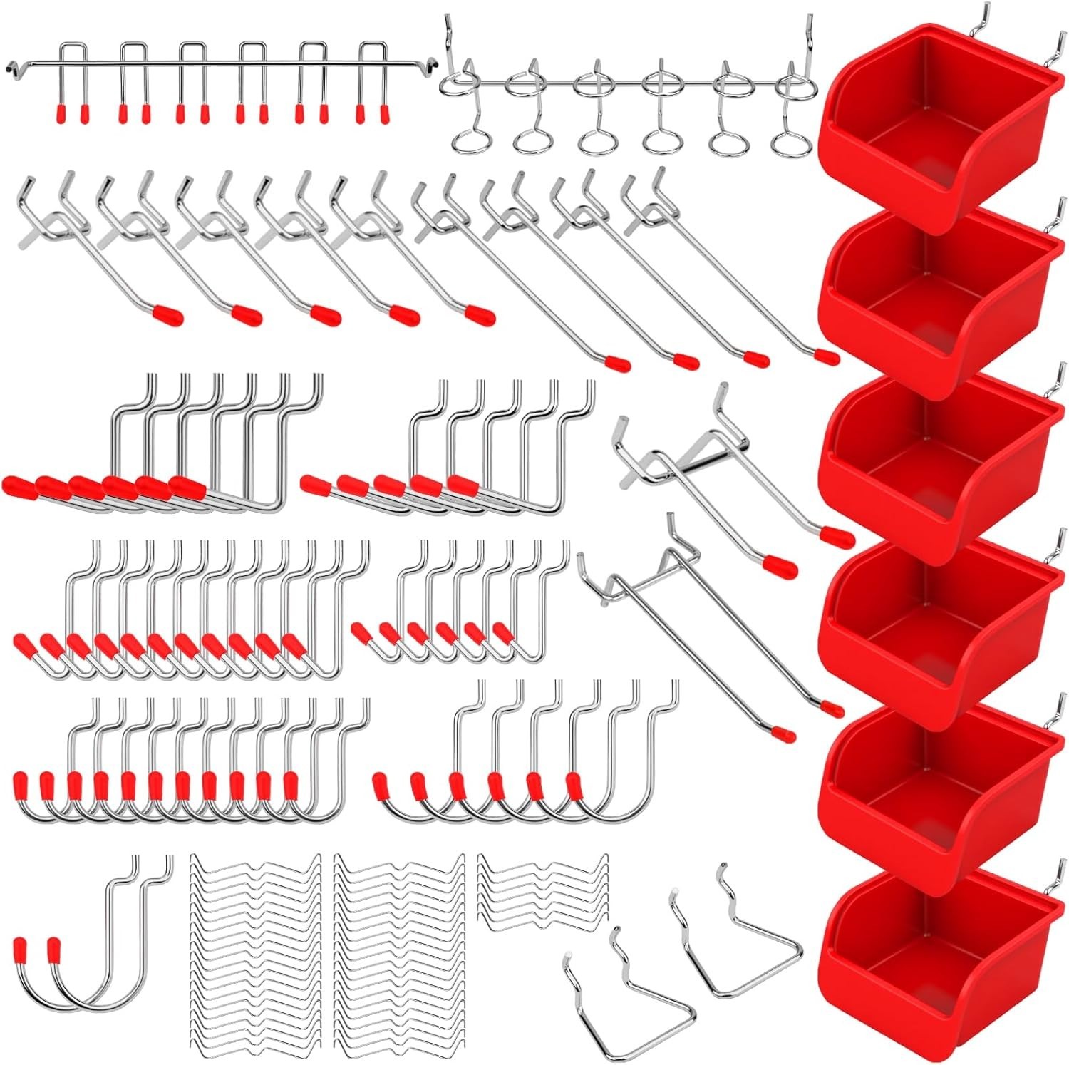 Ultimate 121-Piece Pegboard Hooks Set, Pegboard Accessories with Metal Hooks,...