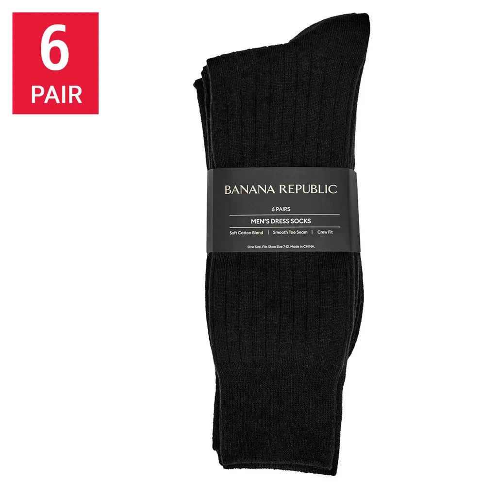 Banana Republic Men's Dress Sock, 6 or 3 , 2 -pair