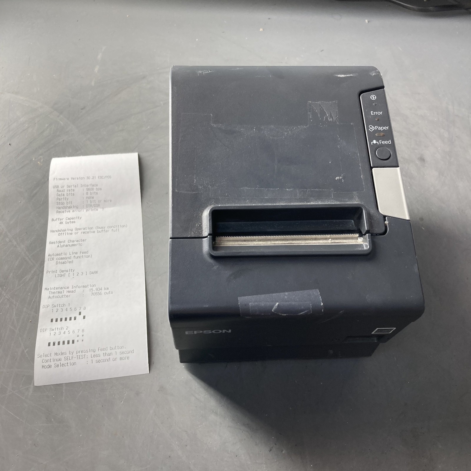 Epson TM-T88V M244A USB + Ethernet Thermal Receipt Printer Door Kick No AC