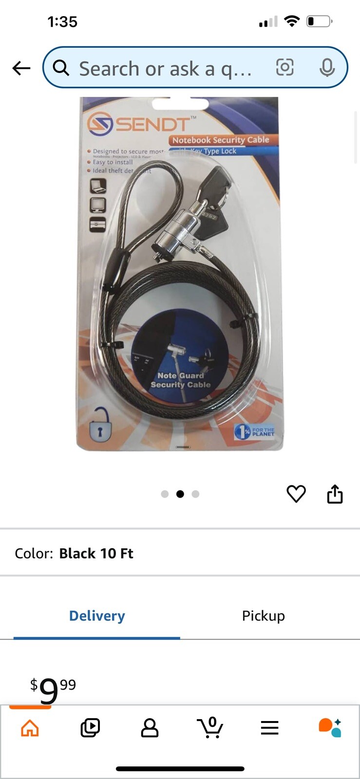 Sendt Notebook Security Cable