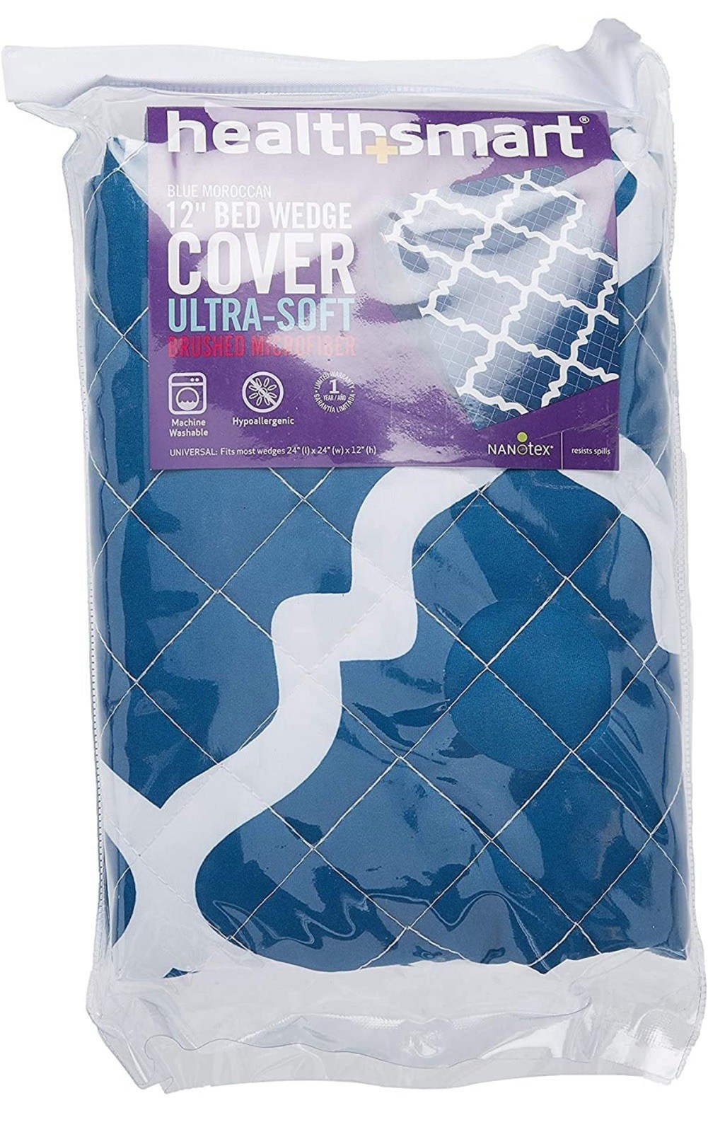 HealthSmart Wedge Pillow Cover for Bed Wedges,Fits 24 x 24 x 12 Inch Wedges