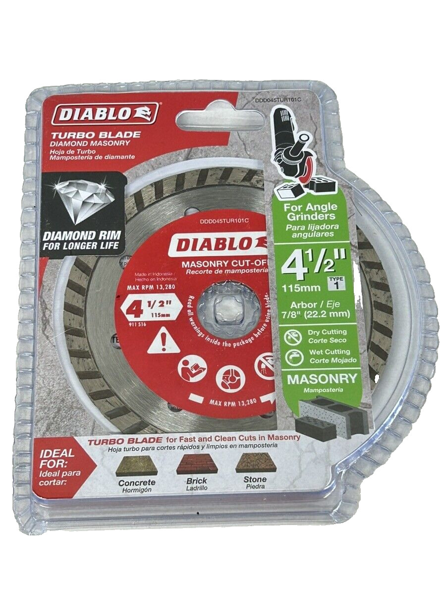 Diablo 4-1/2 in. Continuous Diamond Blade Turbo Rim Masonry Cut Off