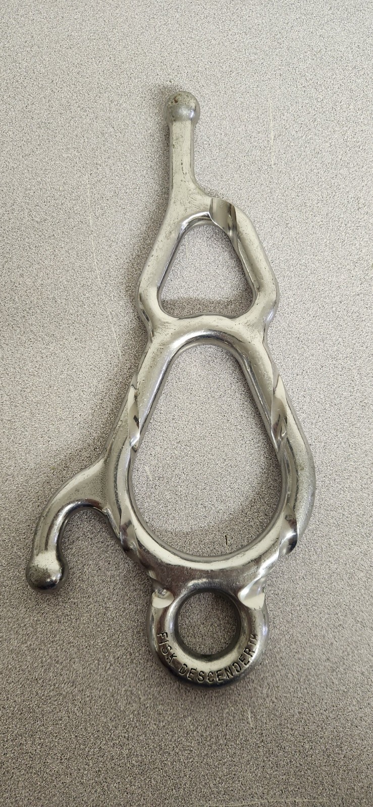 Fisk Descender 11" Stainless Steel One-piece Manual Rope Descent Device Mdl 2104