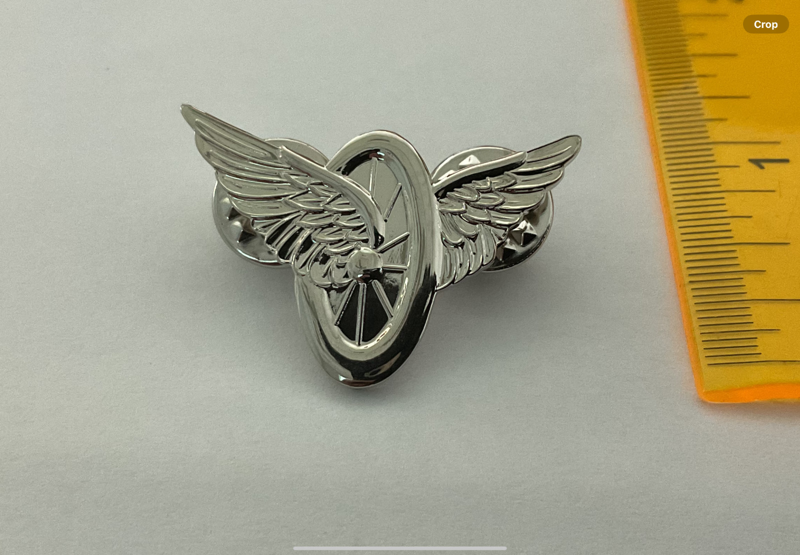 Police, Law Enforcement, Wheel Winged Pin Motorcycle Patrol Silver Finish