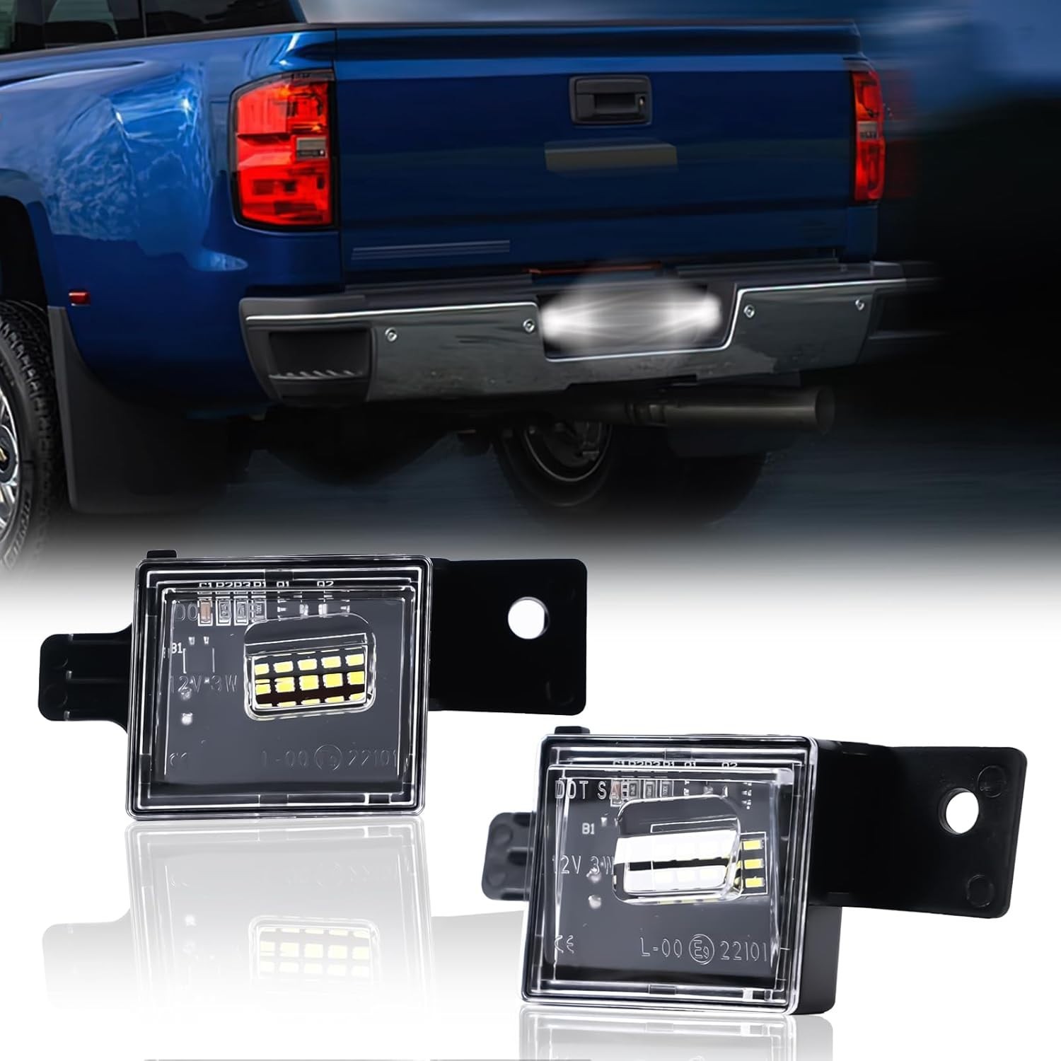 LED License Plate Lights For 2014-2025 Chevy Silverado GMC Sierra 1500 2500HD 35