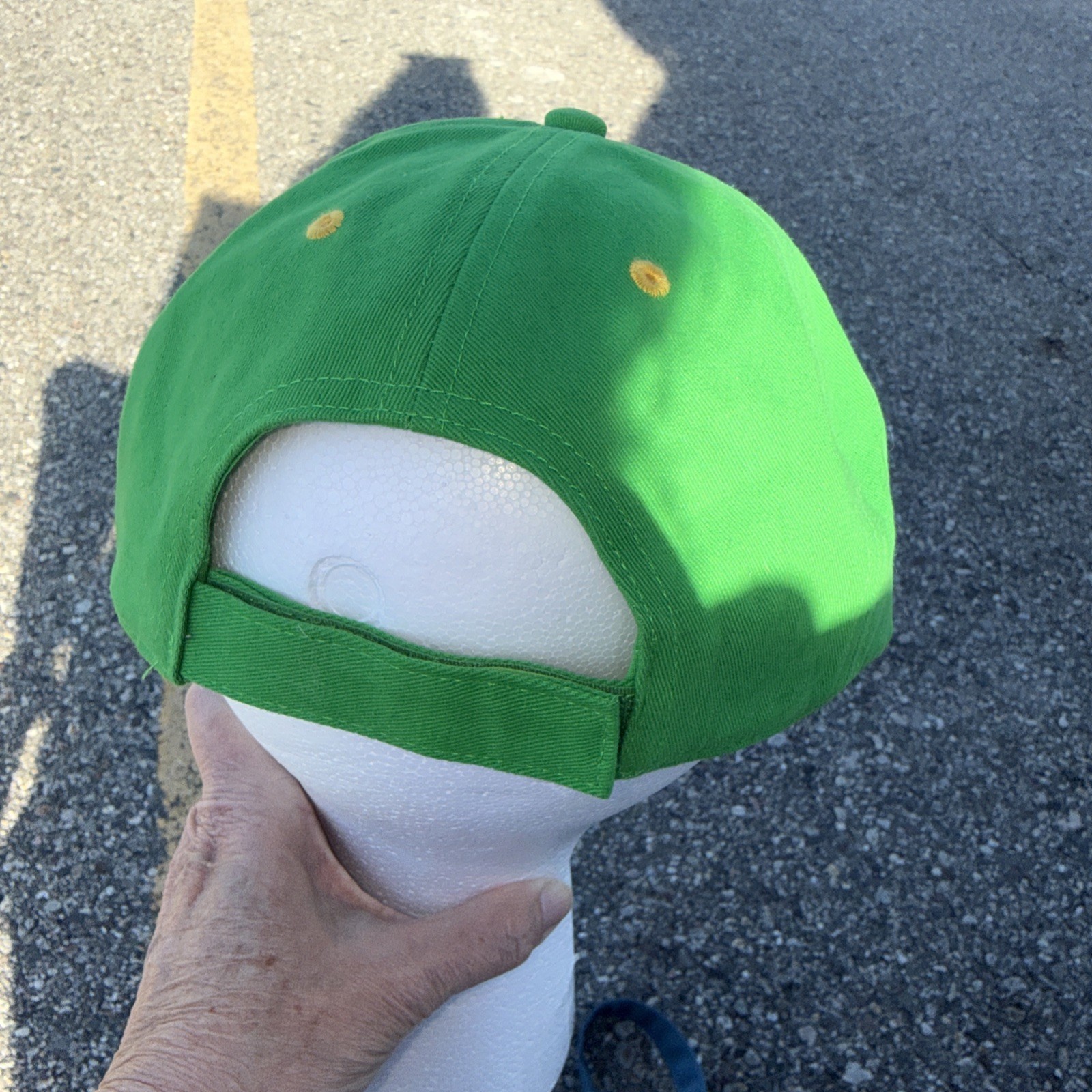 Subway Green hat Cap W Logo Yellow White Hook Loop