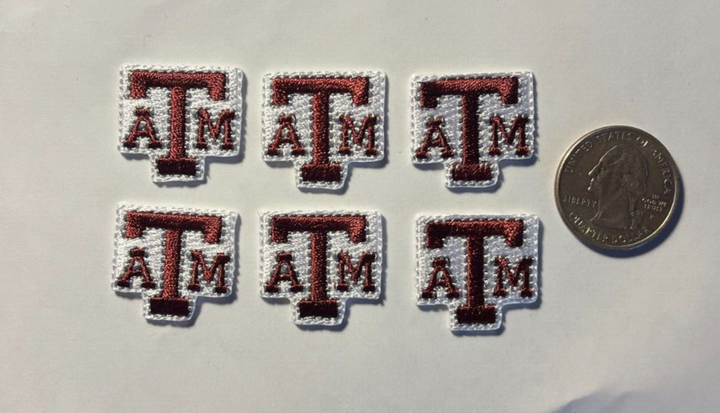 Texas A&M patch University Aggies texas 7/8" x 7/8" iron on patches 6 piece lot