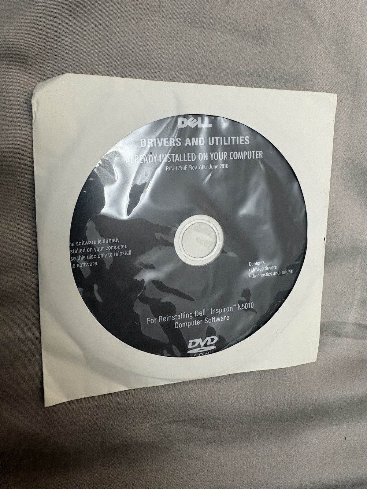 Drivers And Utilities DVD For Reinstalling Dell Inspiron N5010 Software