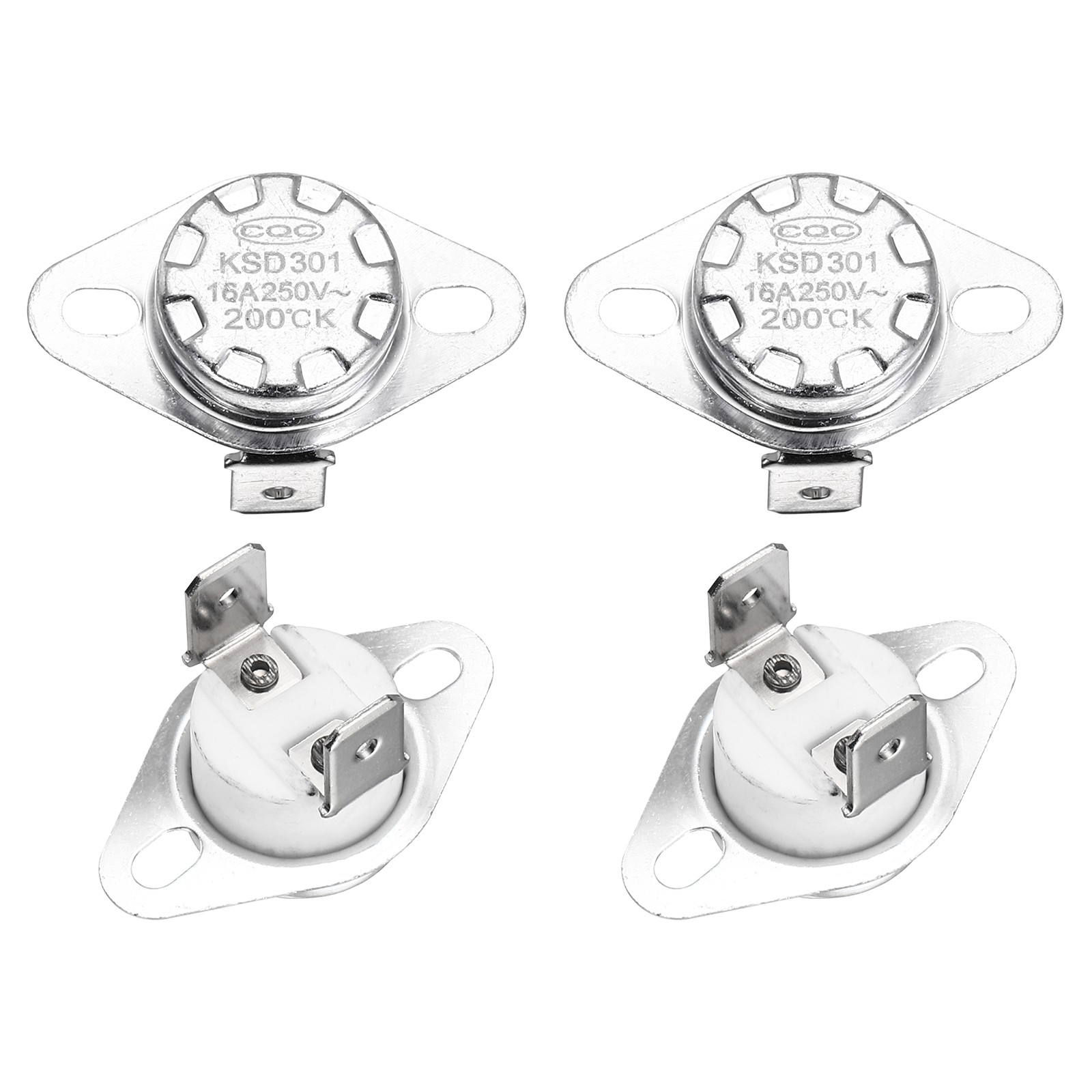 KSD301 Thermostat 200℃/392°F 16A  N.O Temperature Switch 4 Pcs