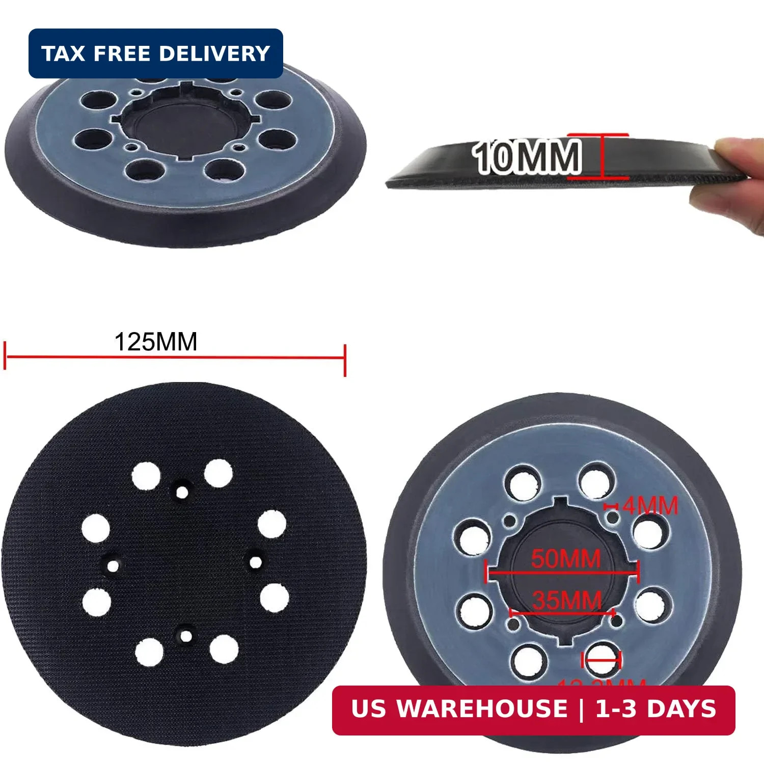 2 Pack Sander Pad for Dewalt, 5 inch 8 Hole Hook and Loop Replacement Orbital Sa