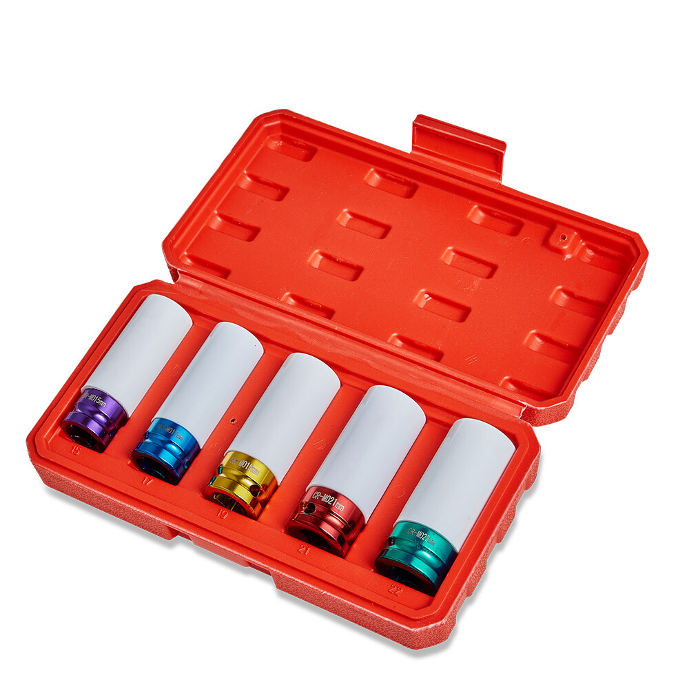 5Pcs 1/2 Drive Wheel Protector US Tire Sleeve Nut Socket Wheel Hub Tool Kits Set