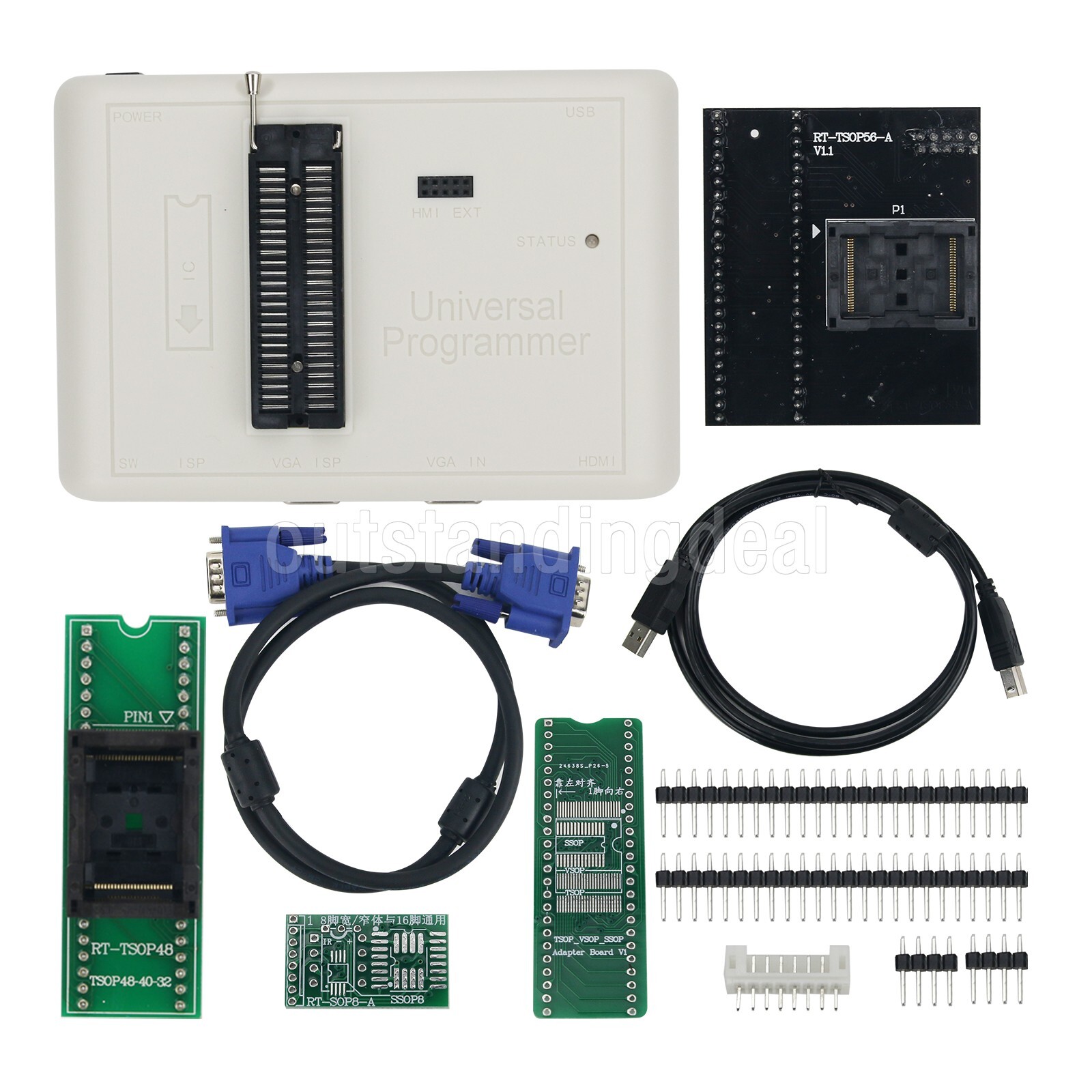 Universal Programmer w/ TSOP56 TSOP48 For NOR/NAND/EMMC/EC/MCU os67 RT809H