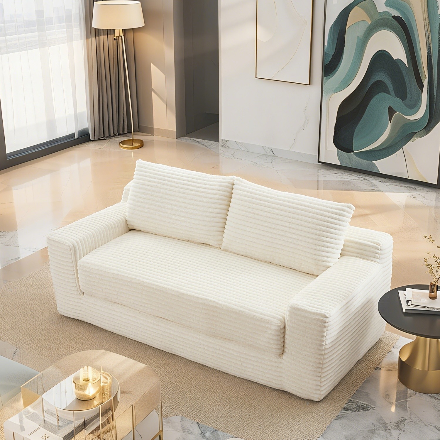Convertible Sofa Bed Loveseat Sofa Couch 2-in-1 Multi-Functional Sleeper Sofa
