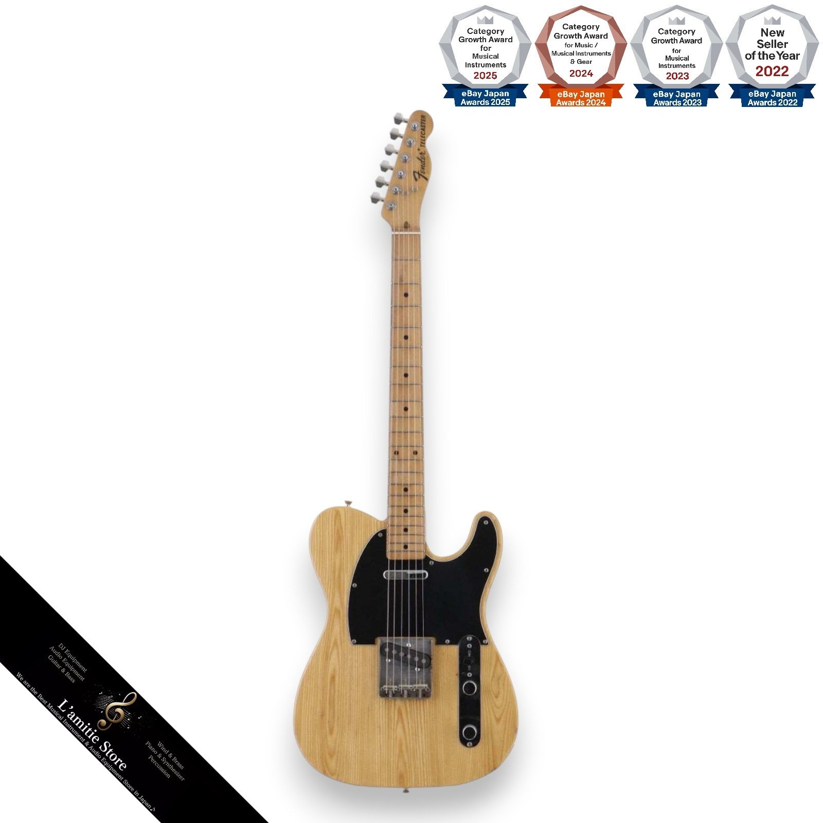 Fender Japan TL7255 E.Serial Telecaster Natural Guitar 198487 Ash Body