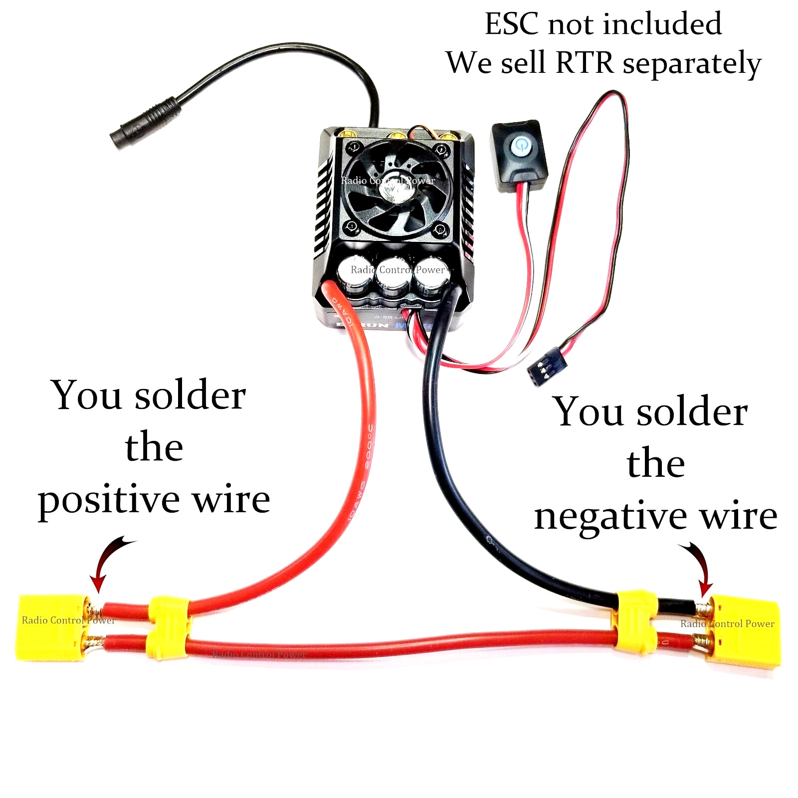 RCP XT90 Series Harness Ready to Connect to ESC 10 awg Double Battery Voltage