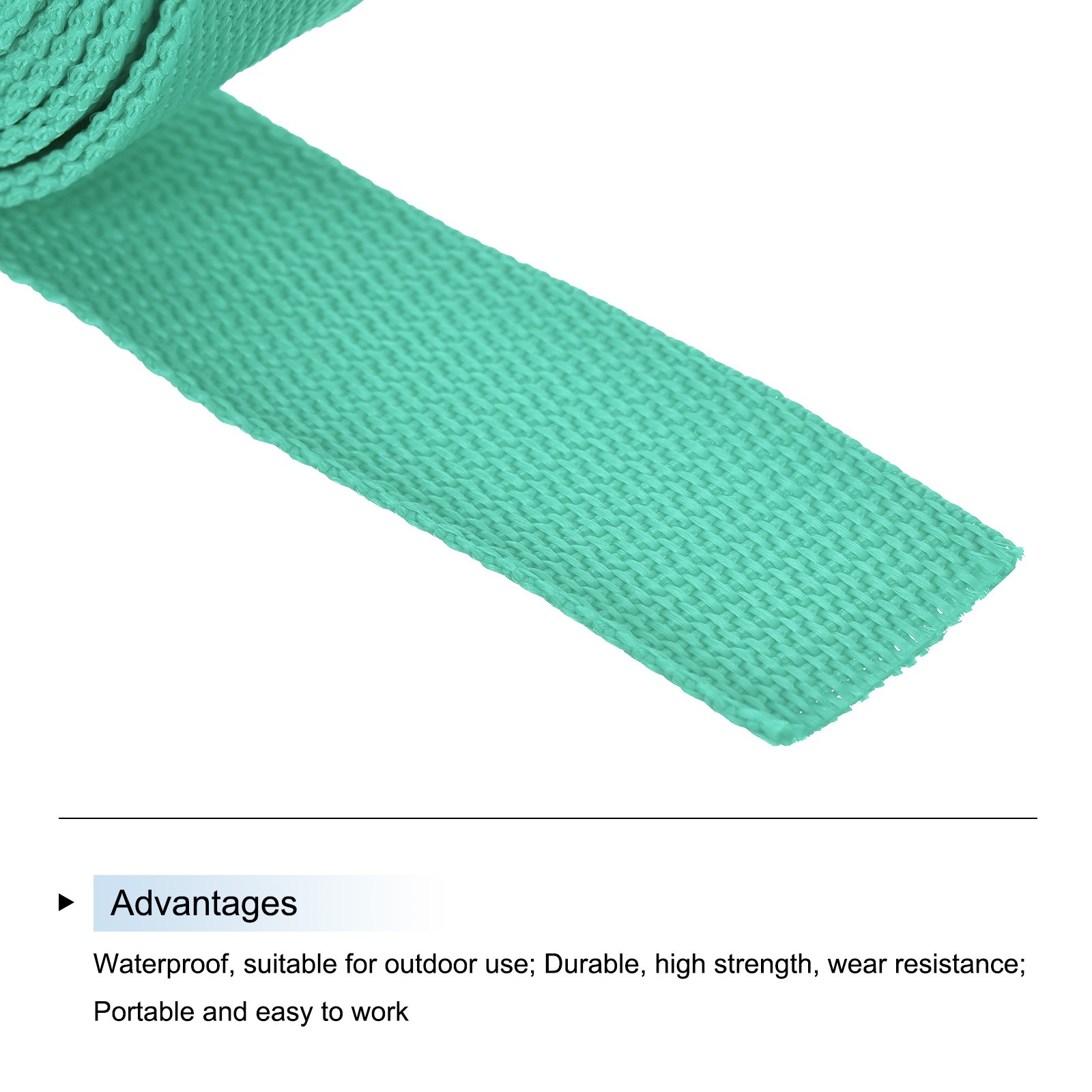 Lightweight Polypropylene Webbing Strap 3.8cm 10 Yard Turquoise Green
